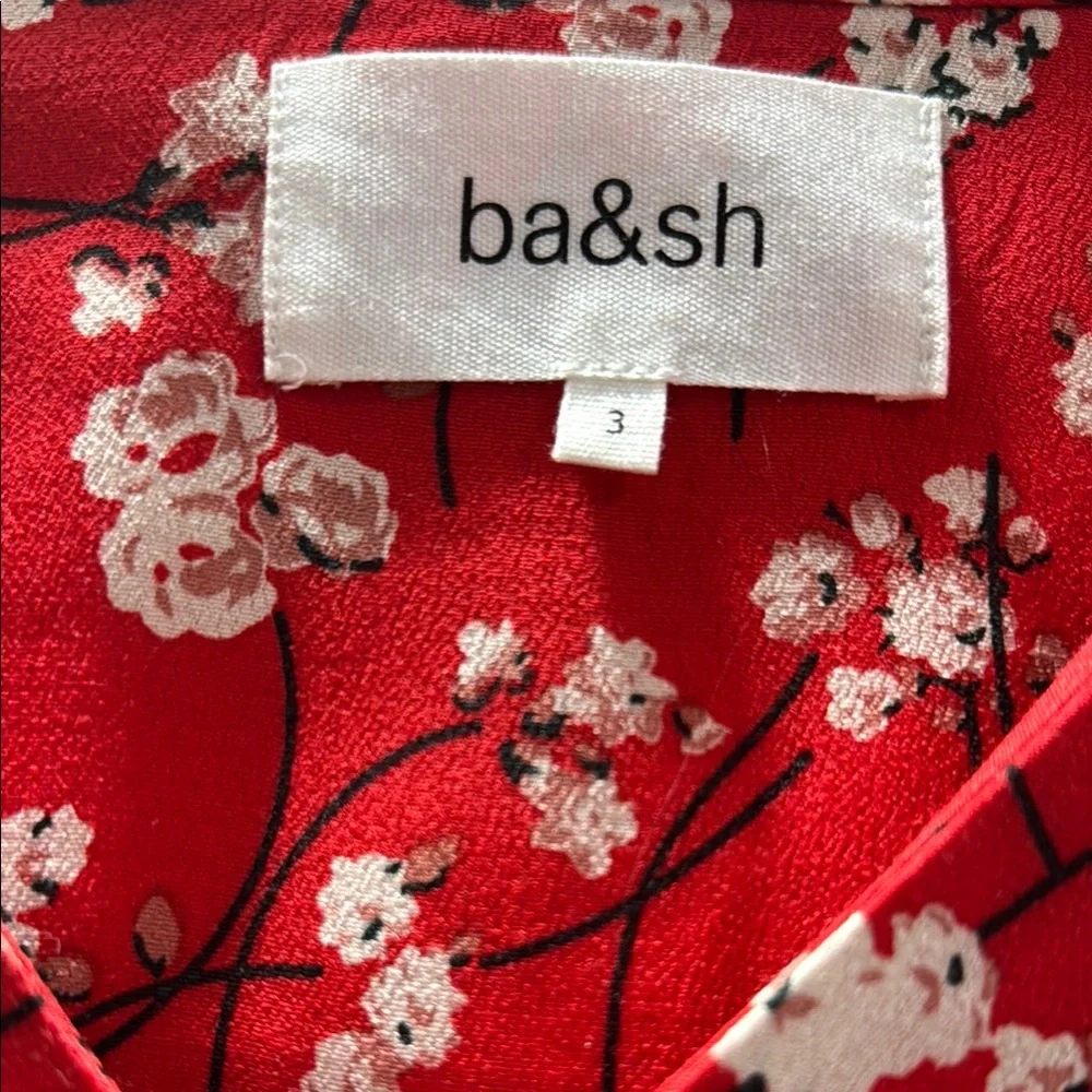 ba&sh Red Ruched Long Sleeve Blouse - Picture 3 of 9